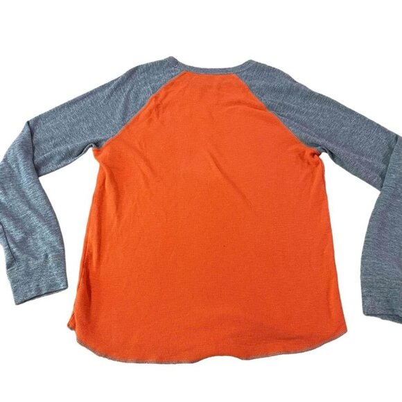 American Eagle Thermal Shirt Men’s Size Large Orange Gray Waffle Knit Retro - Picture 5 of 5